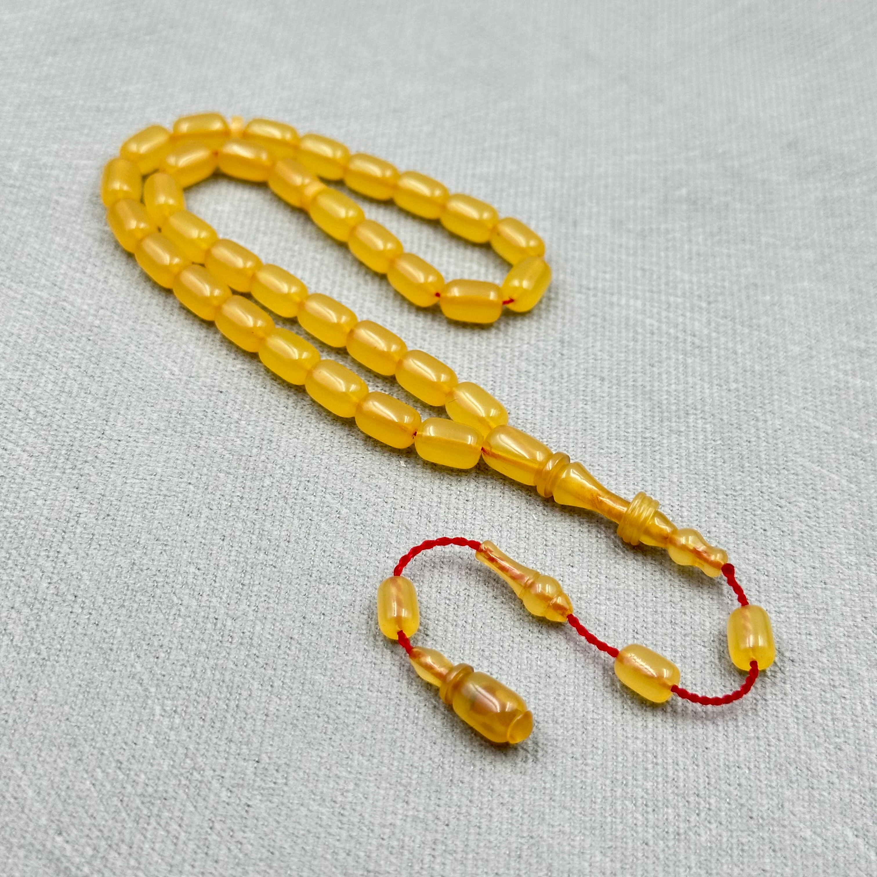 Salih ŞİRİN Usta İşçilikli Buğulu Hamur Alman Sıkma Kehribar Halkalı İmame Bilek Boy Tespih